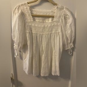 DOEN white short sleeve blouse size XS